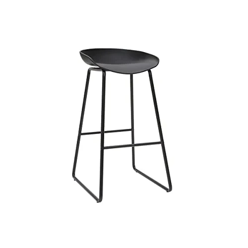 Miliboo Tabourets de Bar Design Noirs H75 cm (Lot de 2) Pebble