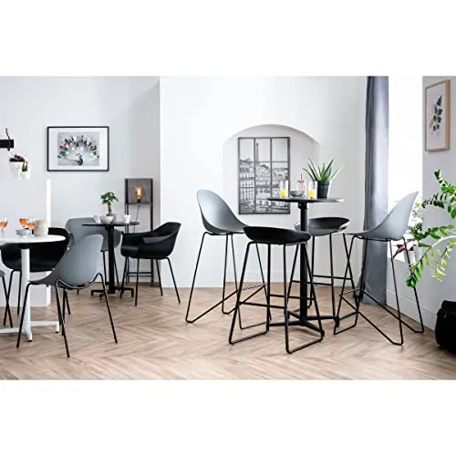 Miliboo Tabourets de Bar Design Noirs H75 cm (Lot de 2) Pebble