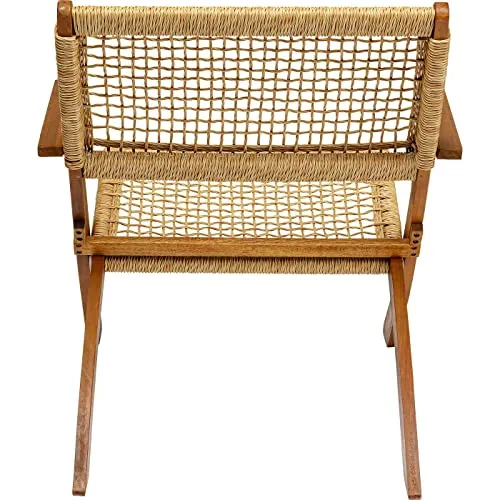 Kare Fauteuil Pliant Rio de Janeiro Chaise, Acacia Plastique, Beige, 72,5x64x78cm