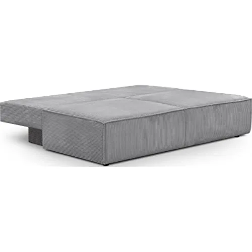 HOMIFAB Canapé Convertible 3 Places avec Coffre de Rangement en Velours côtelé Gris Clair - Milla