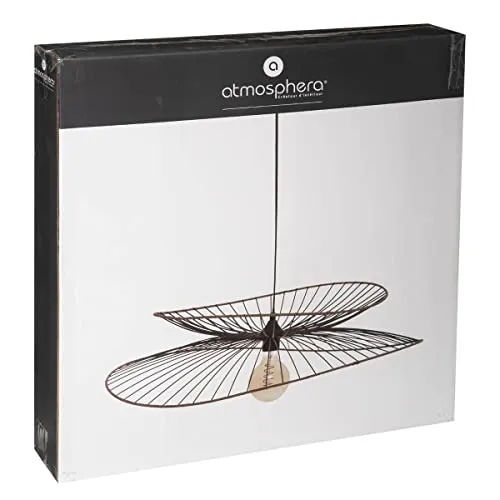 Suspension "Alara" noire - métal filaire D70 cm - Atmosphera créateur d'intérieur