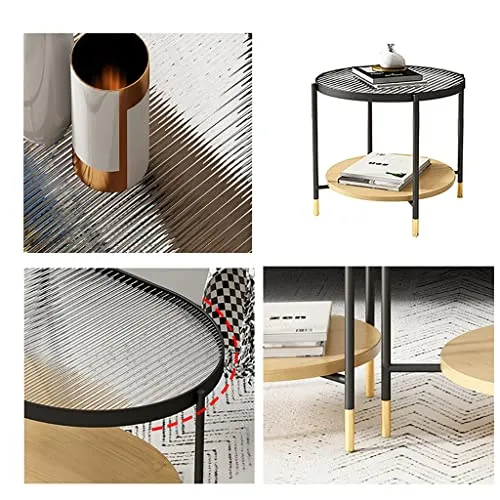 Générique Tables d'appoint Tables d'appoint, Table Basse de canapé, Table Basse Ovale en Verre de Salon, Grande et Petite Table Basse combinée Table Basse Tables de Chevet (Couleur : B)
