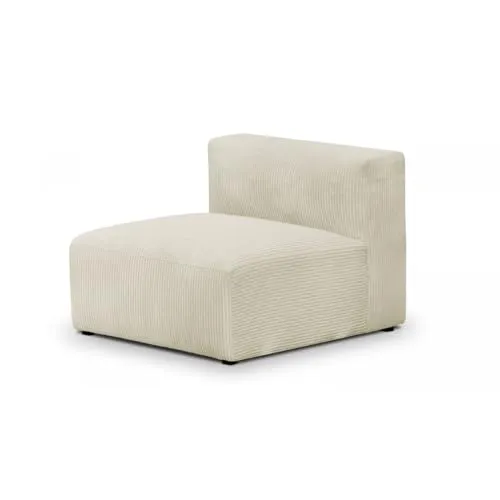HOMIFAB Canapé d'angle à Gauche modulable avec méridienne 5 Places en Velours côtelé Beige - Modulo