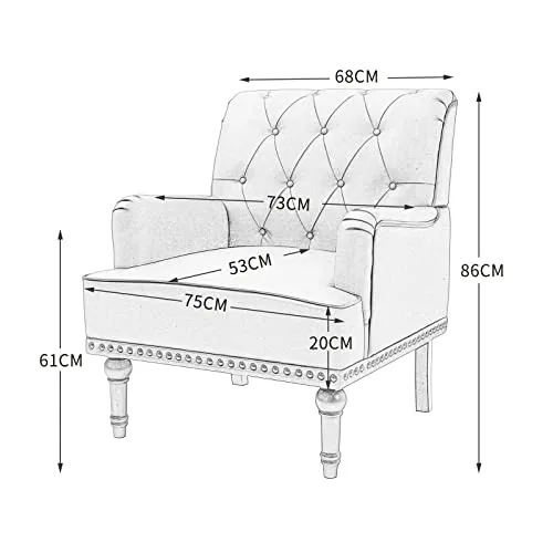 SEPNINE Fauteuil Classique en Cuir synthétique - pour Salon et Chambre - Charge maximale : 150 kg (Bleu foncé)