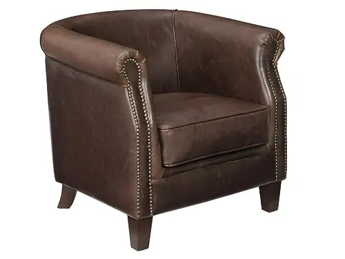Fauteuil Club 100% Cuir Vieilli ENGUERRAND