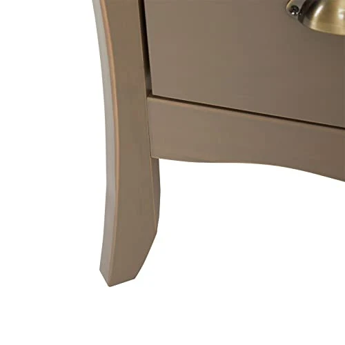 IDIMEX Commode de Chambre Antoinette Style Baroque Rococo Inspiration Louis XV Design Moderne, Rangement avec 3 tiroirs, en pin Massif lasuré Taupe