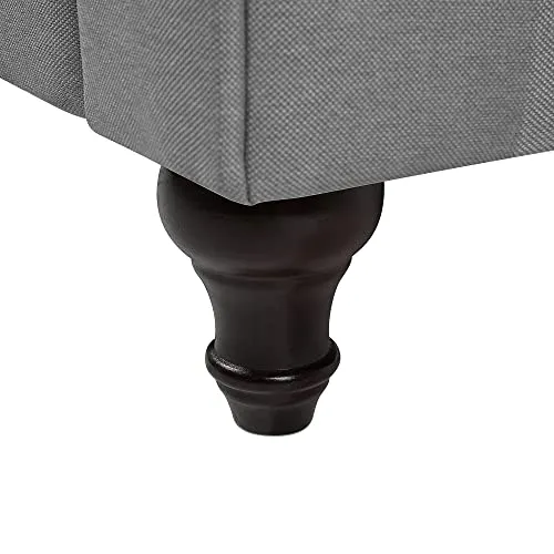 Beliani Canapé 3 Places en Tissu Gris Clair Chesterfield BIG