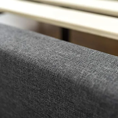 Cadre de lit plateforme capitonné 35 cm Dachelle ZINUS | Sommier | Support à lattes en bois | Facile à monter | 160 x 200 cm | Gris foncé