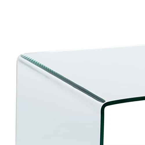 LOLAhome Bureau design en verre trempé transparent 125 x 70 x 75 cm