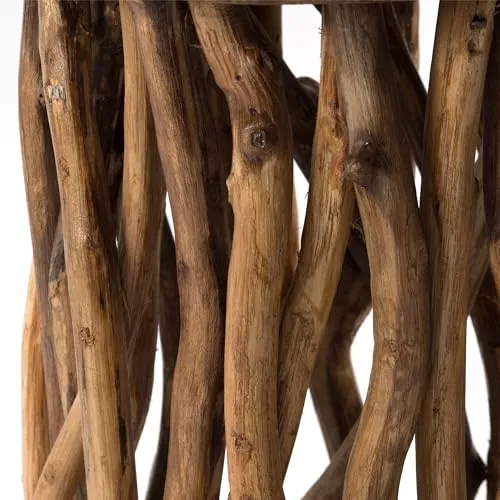DESIGN DELIGHTS Table DAPPOINT Woods | Bois dacajou, 45x30 cm | Table Basse, Table en Bois, Table de téléphone, Tabouret en Bois de Racine, Tabouret pour Plantes