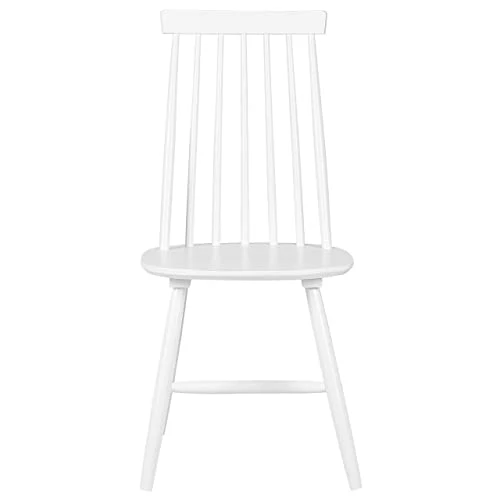 Lot 2 Chaises Blanches en Bois Naturel Design Classique Idéales pour Cuisine ou Salle à Manger au Style Scandinave ou Traditionnel Beliani