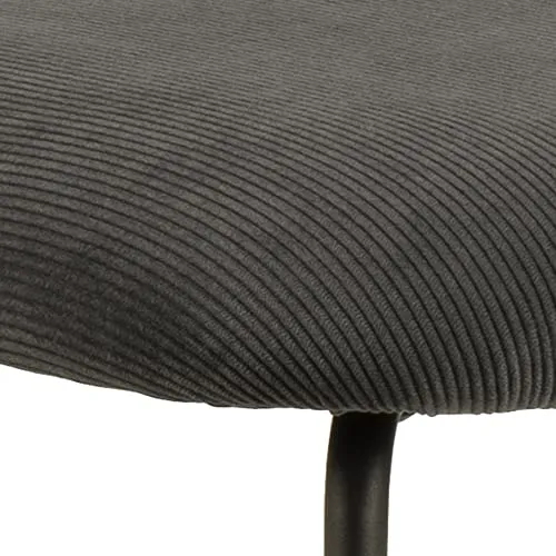 Marque Amazon - Movian Lot de 2 tabourets de bar, tissu Wind anthracite 40, grande, Noir Mat/Anthracite