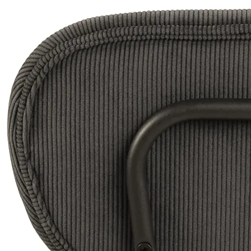 Marque Amazon - Movian Lot de 2 tabourets de bar, tissu Wind anthracite 40, grande, Noir Mat/Anthracite