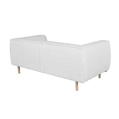 Miliboo Canapé scandinave 2-3 Places en Tissu Effet Laine bouclée écru et Bois Clair Morris