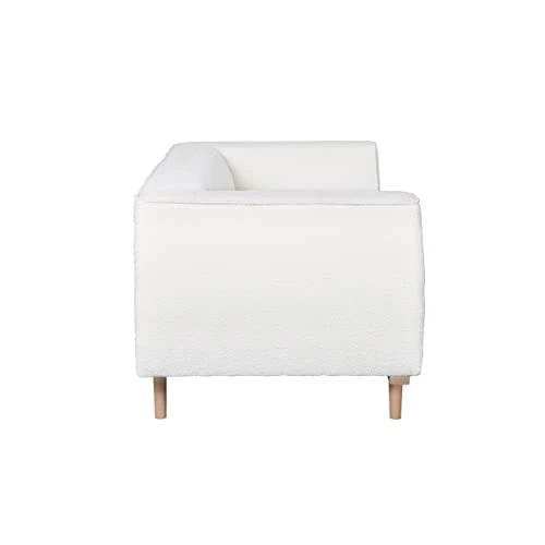 Miliboo Canapé scandinave 2-3 Places en Tissu Effet Laine bouclée écru et Bois Clair Morris