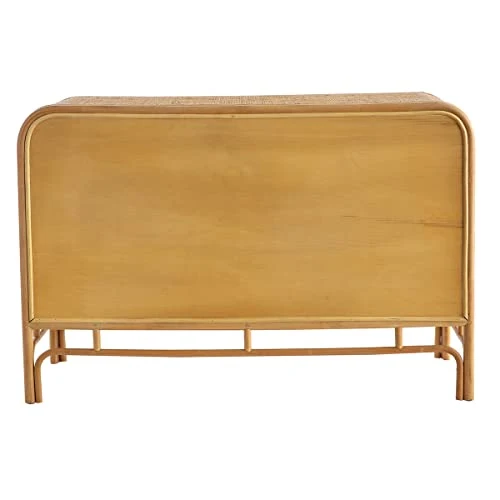 Miliboo & Stéphane Plaza Commode Vintage en rotin 3 tiroirs L120 cm Galon
