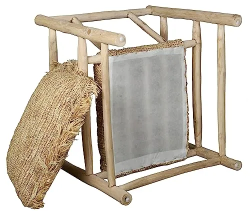 AUBRY GASPARD Fauteuil Design en Teck et sisal Arthur