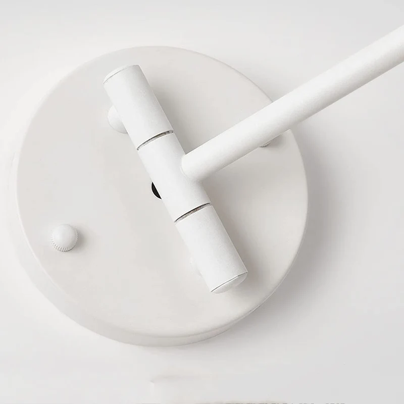 Applique Murale LED moderne 2 bras longs réglables rotatifs Lampe de Murale de chambre à coucher Bras oscillant en métal rétractable Lampe de chevet Lampe de lecture murale Wall lamp blanche