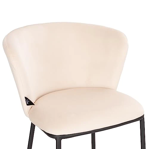 SVITA Kate Lot de 2 tabourets de bar avec dossier en velours Beige