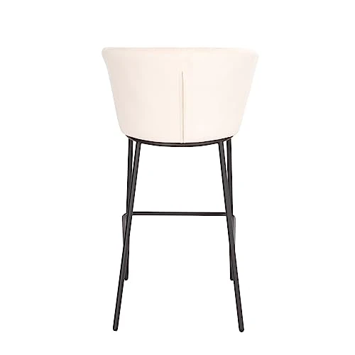 SVITA Kate Lot de 2 tabourets de bar avec dossier en velours Beige