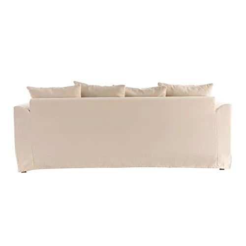 Miliboo Canapé déhoussable 3 Places en Tissu écru Fever