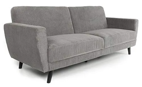 Menzzo Refresha Velours, Gris, Canapé : L220 x P86 x H86 cm