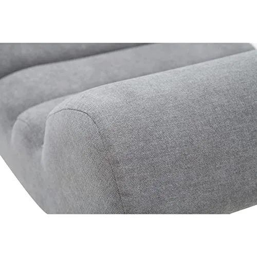 Miliboo Fauteuil Design en Tissu Effet Velours Gris et métal Noir Taylor