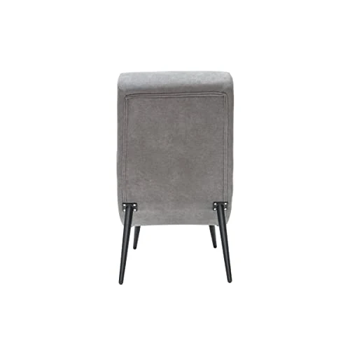 Miliboo Fauteuil Design en Tissu Effet Velours Gris et métal Noir Taylor