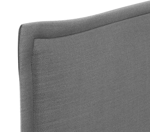 DHOME Tête de lit en Lin Naturel uni avec Bordures Tête de lit rembourrée Chambre à Coucher Moderne Top Trending (Gris Foncé, 160x105cm avec Pieds (Lits 150/160))