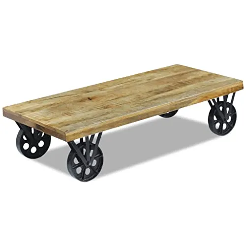 vidaXL Table Basse pour Salon Table d'appoint en Bois de manguier 120x60x30 cm