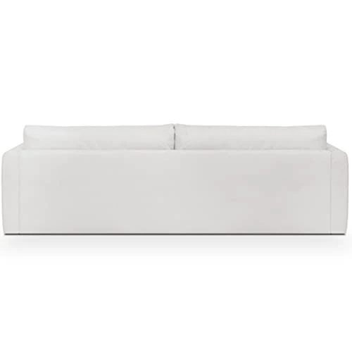 HOMIFAB Canapé 4 Places en Tissu Beige Ivoire + 4 Coussins - Denver