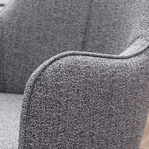 HOMCOM Lot de 2 chaises de Salle à Manger en Tissu et piètement Acier - Assise enveloppante - Gris foncé