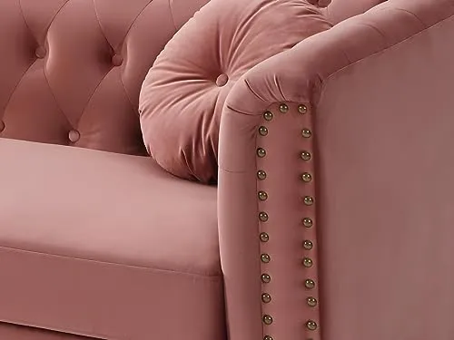 Vente-unique - Canapé 2 Places en Velours Turner - Vieux Rose