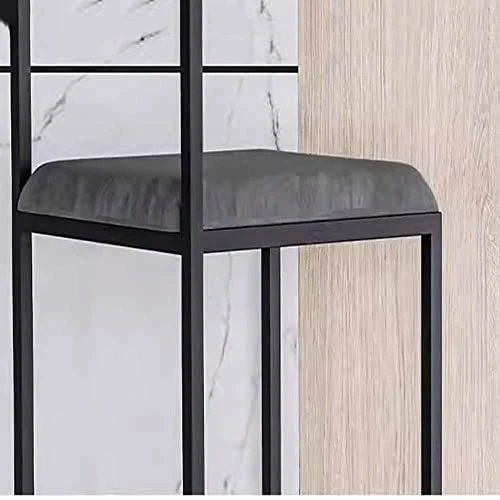 HYQHYX Chaise de Cuisine Industriel Tabourets Hauts en Velours Cadre en Métal Tabouret de comptoir pour Maison Facile à Monter 75cm (Color : Black-C, Size : 55CM)