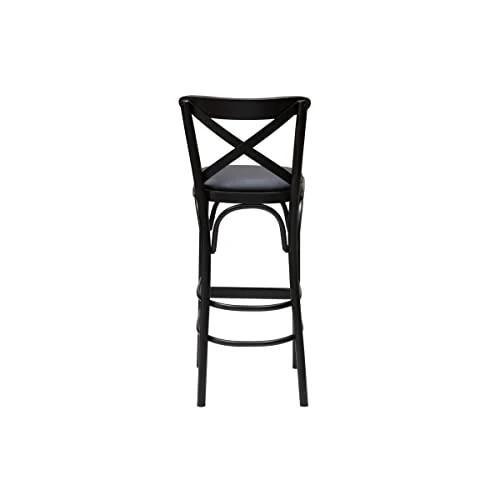 Miliboo Tabouret de Bar bistrot hêtre Massif Noir H75 Marcel