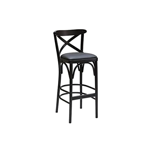 Miliboo Tabouret de Bar bistrot hêtre Massif Noir H75 Marcel