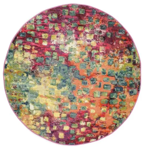 RugVista, Davina, Fait à la Machine, Tapis, Moderne, Pile Moyenne, ∅ 150 cm, Rond, Oeko-Tex Standard 100, Polypropylene, Couloir, Chambre, Cuisine, Salon, Multicouleur