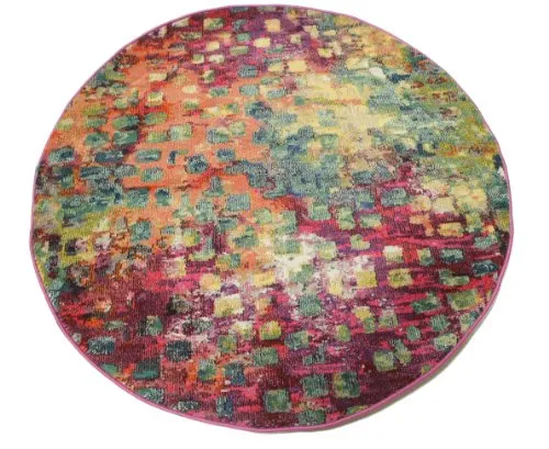 RugVista, Davina, Fait à la Machine, Tapis, Moderne, Pile Moyenne, ∅ 150 cm, Rond, Oeko-Tex Standard 100, Polypropylene, Couloir, Chambre, Cuisine, Salon, Multicouleur
