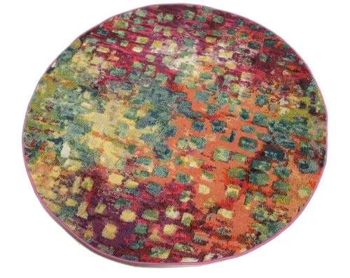 RugVista, Davina, Fait à la Machine, Tapis, Moderne, Pile Moyenne, ∅ 150 cm, Rond, Oeko-Tex Standard 100, Polypropylene, Couloir, Chambre, Cuisine, Salon, Multicouleur