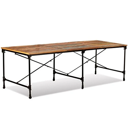 Wakects Bureau de Cuisine, Table de Salle à Manger, roulettes de Table en Bois, Style Industriel pour Restaurant, Maison