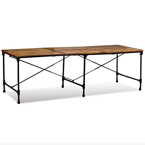 Wakects Bureau de Cuisine, Table de Salle à Manger, roulettes de Table en Bois, Style Industriel pour Restaurant, Maison
