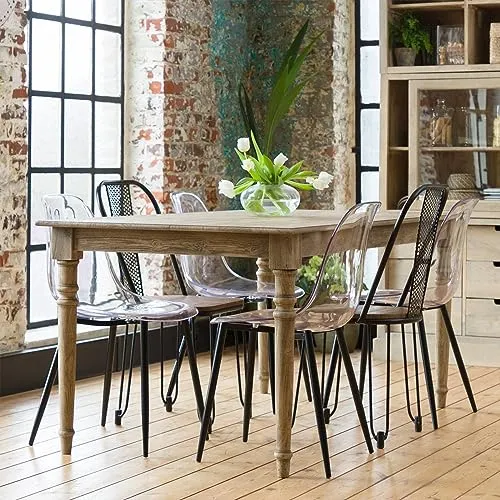 Made In Meubles Table à Manger en Bois de manguier Louis - Table & Table Basse - Table à Manger 90 x 180 x 76 cm
