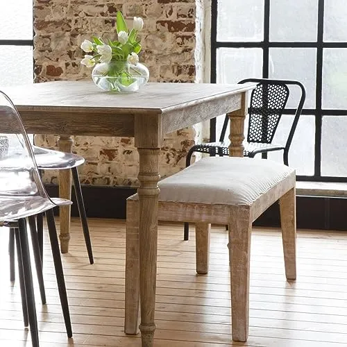 Made In Meubles Table à Manger en Bois de manguier Louis - Table & Table Basse - Table à Manger 90 x 180 x 76 cm