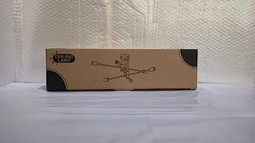 DAXGD Plafonnier Industriel, Lampe de plafond, Lustre industriel E27, 6-Luminaire suspension pour Chambre à coucher Salon (ampoule non incluse)