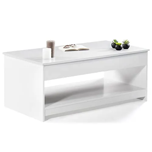 IDMarket - Table Basse Plateau relevable SOA Bois Blanc