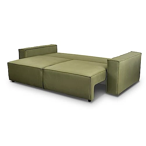 Siblo Canape Lit 3 Places - Valeria Collection Meubles de Salon - Confortable Canapé Convertible - Canapé 3 Places - Vert Clair - 249x111x90cm