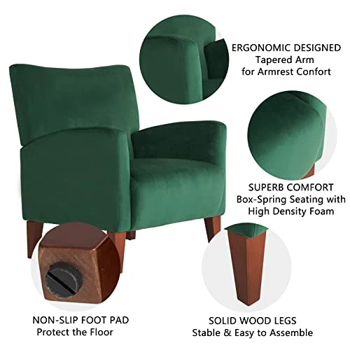 SEPNINE Fauteuil en Velours, Fauteuil en Velours de Style Vintage, Fauteuil de Salon, pour Le Salon, Le Bureau, la Chambre à Coucher