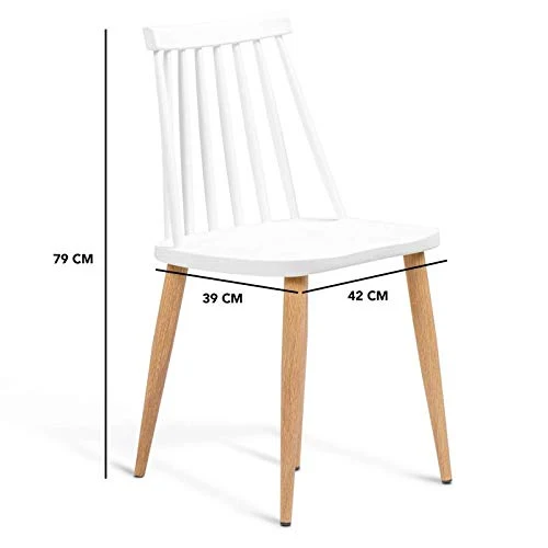 IDMarket - Lot de 4 chaises Lily Blanches pour Salle à Manger