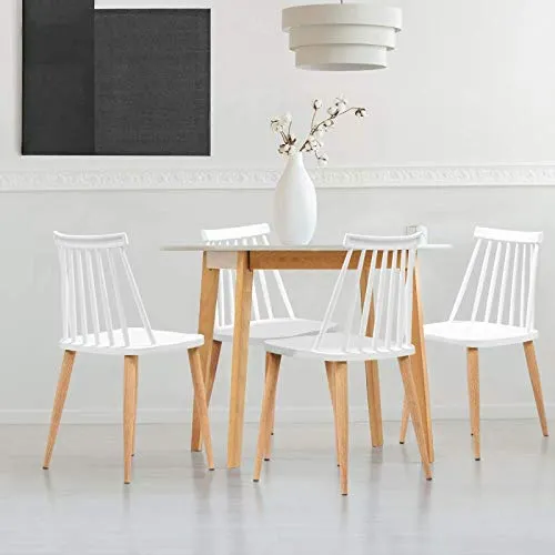 IDMarket - Lot de 4 chaises Lily Blanches pour Salle à Manger