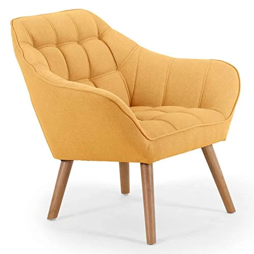 Menzzo Scandinave Fauteuil, Tissu, Jaune, 83